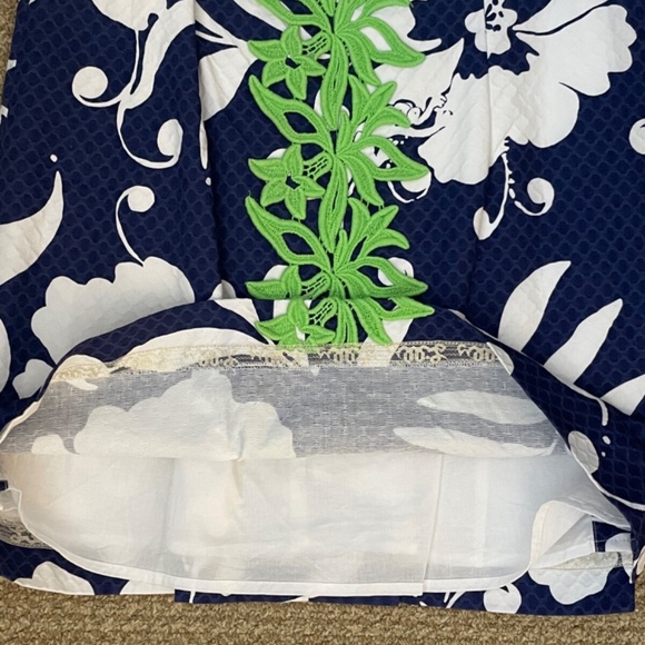 Lilly Pulitzer Delia Shift Dress Navy/White Johnny B Lace Front Size 8 - Picture 5 of 6